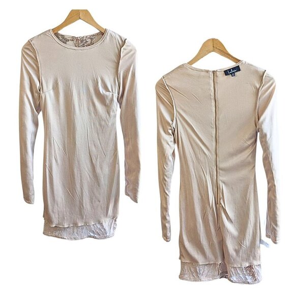LULUS Mirasol Rose Gold Sequin Long Sleeve Bodycon Mini Dress Size XS - Picture 4 of 9